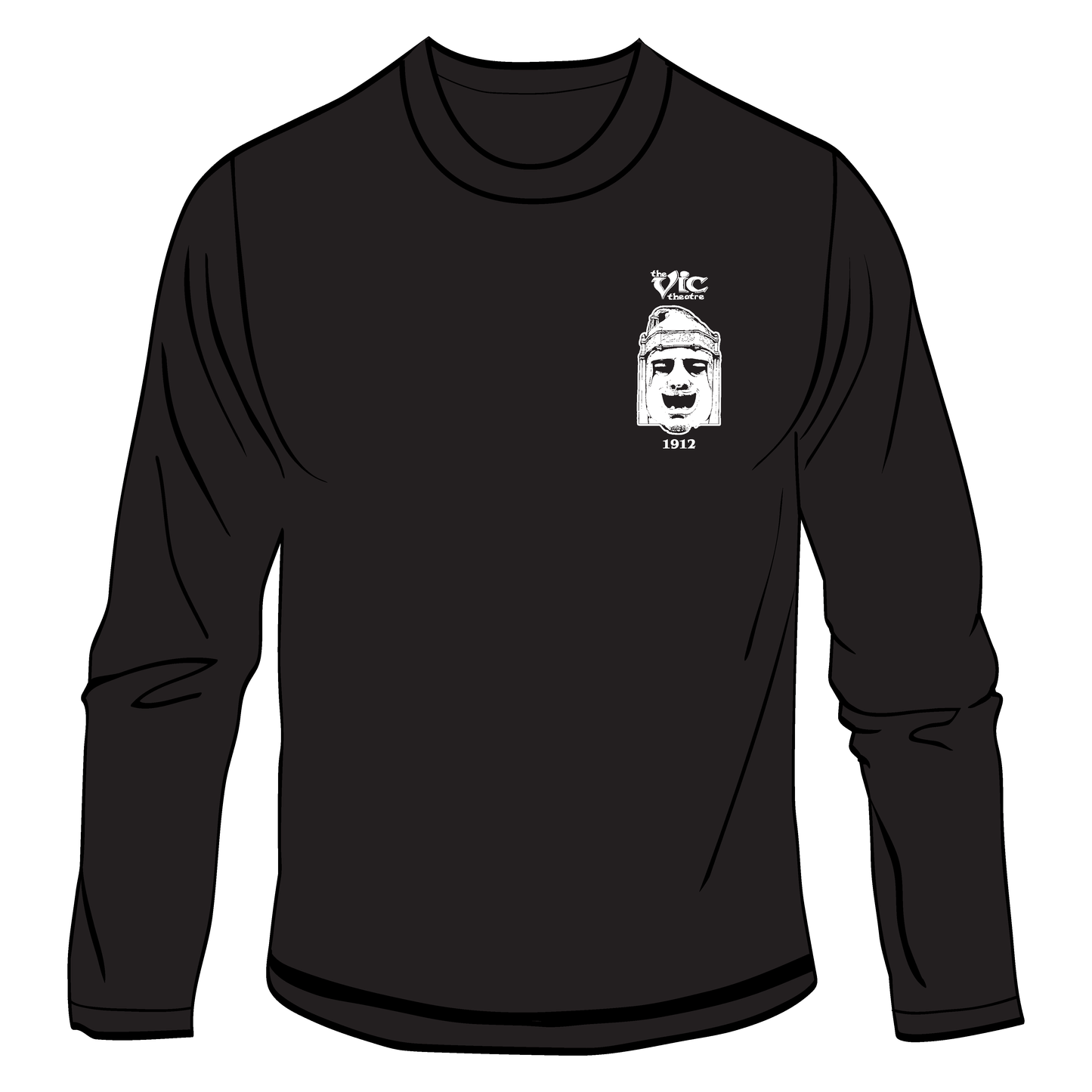 Vic Long Sleeve Tee with Left Chest Print